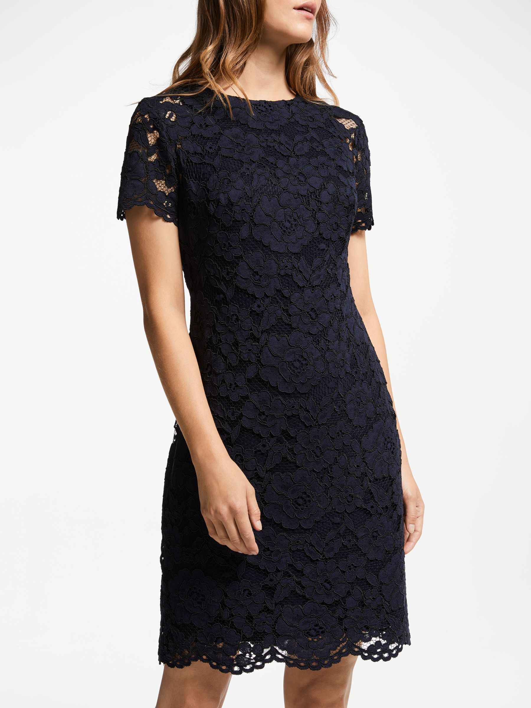 ralph lauren navy blue lace dress
