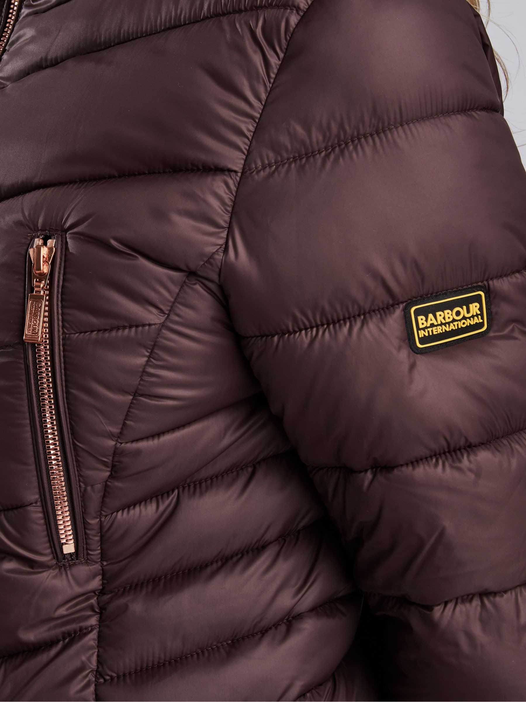 barbour international autocross padded jacket with faux fur collar