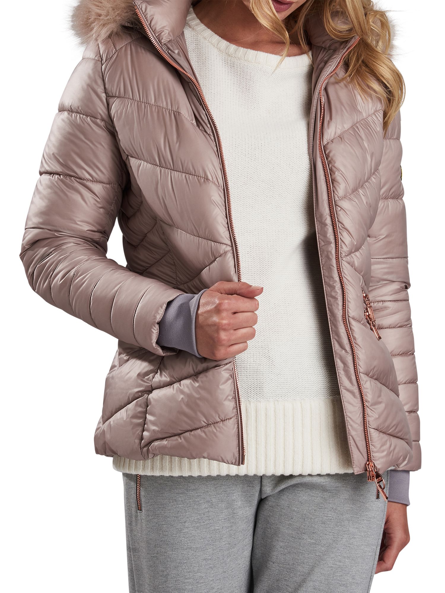 barbour international turbo quilted jacket latte