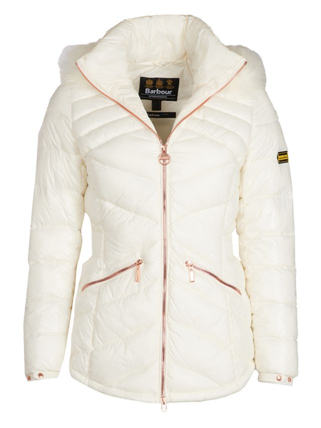 Barbour International Superstock Quilted Hooded Jacket Cloud