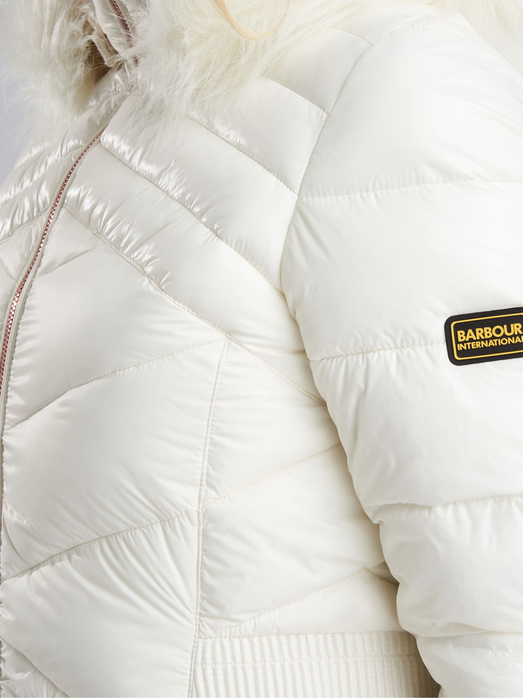 barbour international superstock white quilted jacket