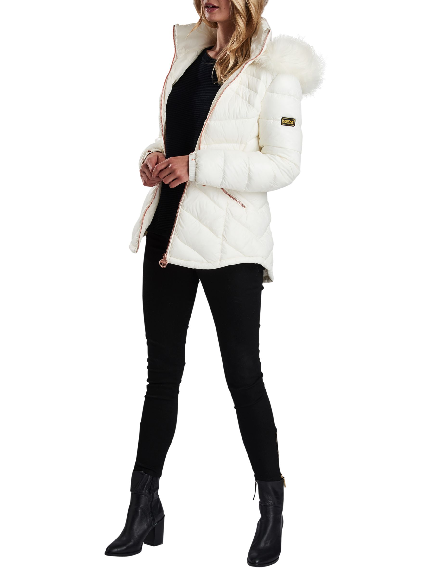 barbour white quilted jacket