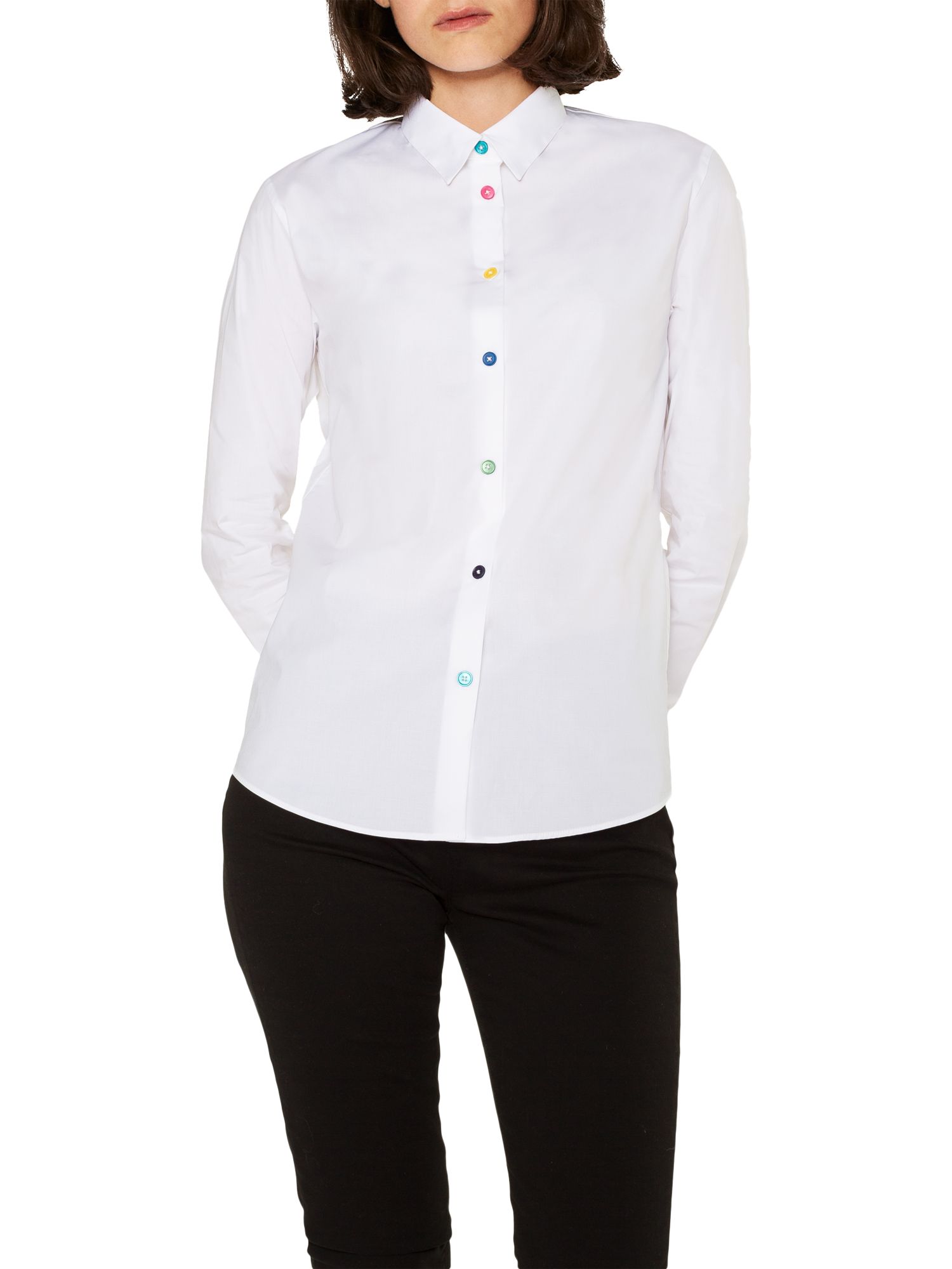PS Paul Smith Multi Colour Button Placket Shirt, White/Multi