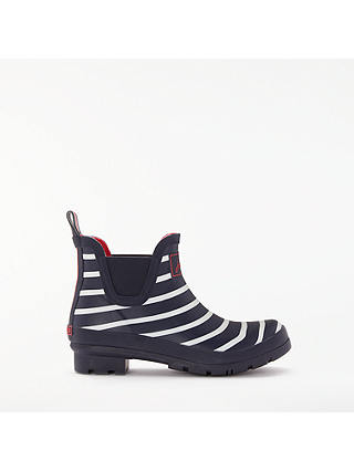 Joules Bob Stripe Wellington Ankle Boots, Navy/Multi