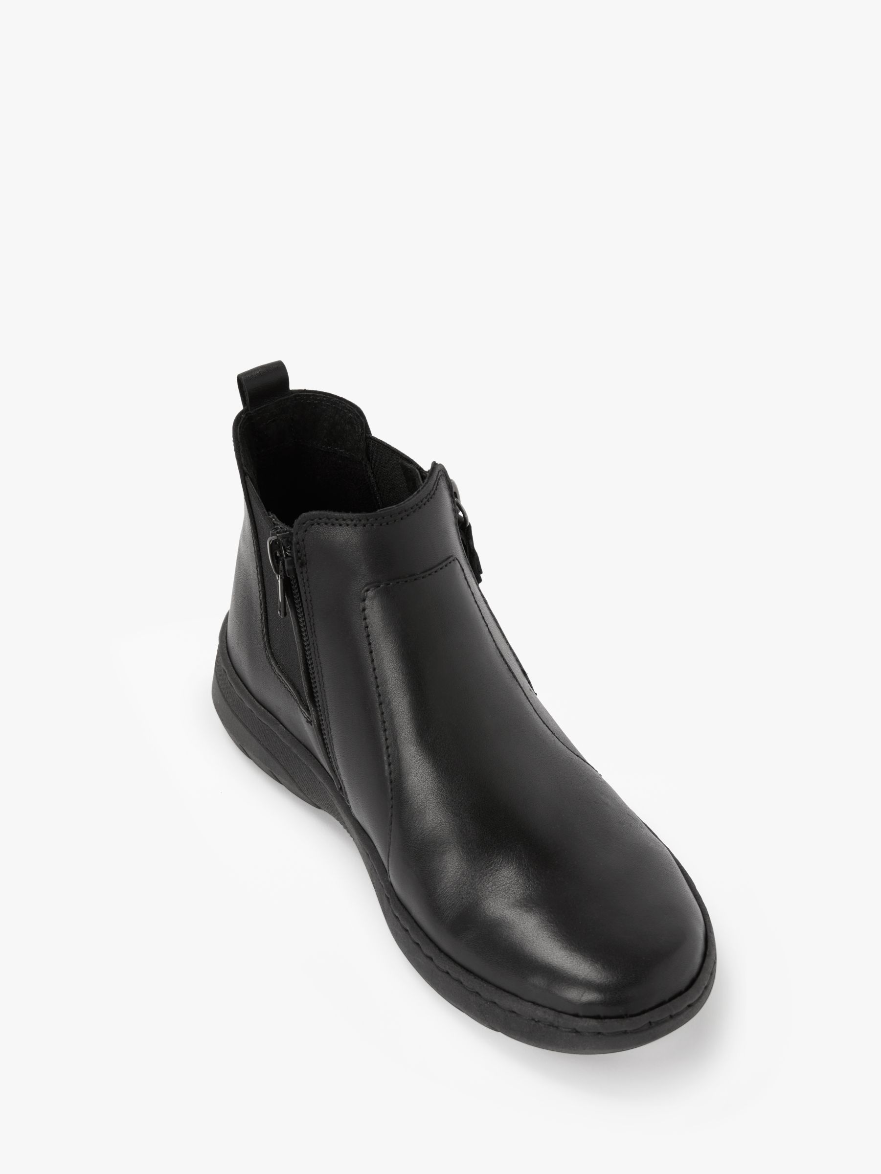 black flat dress boots