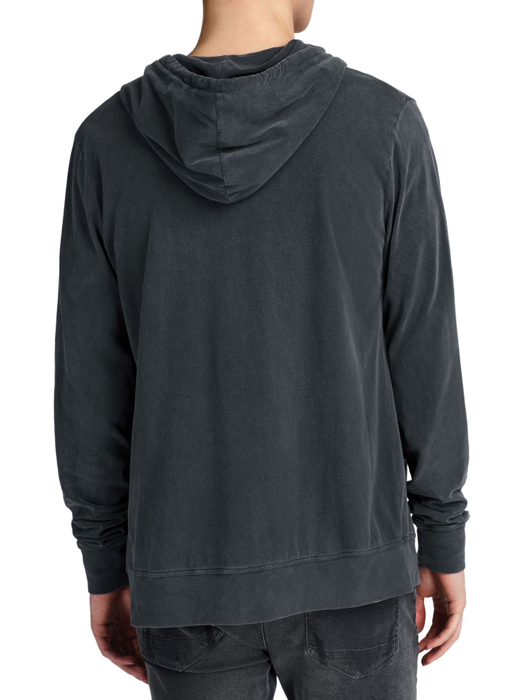 AllSaints Ossage Washed Cotton Hoodie, Black