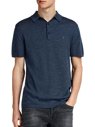 AllSaints Mode Merino Knitted Short Sleeve Polo Shirt