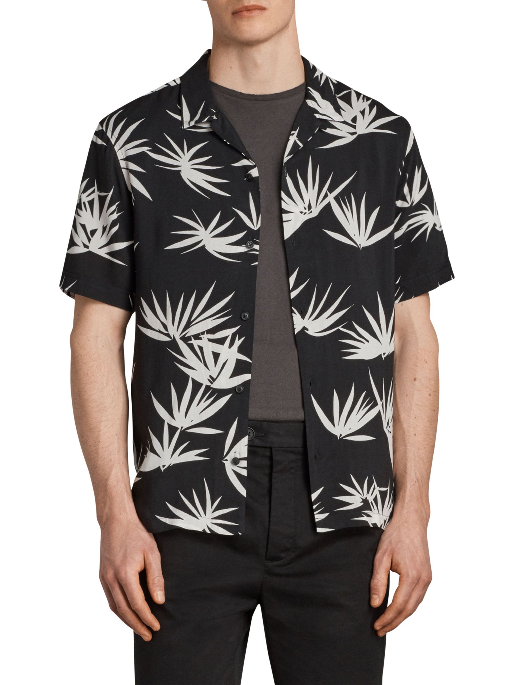 AllSaints Bhutan Palm Leaf Print Shirt