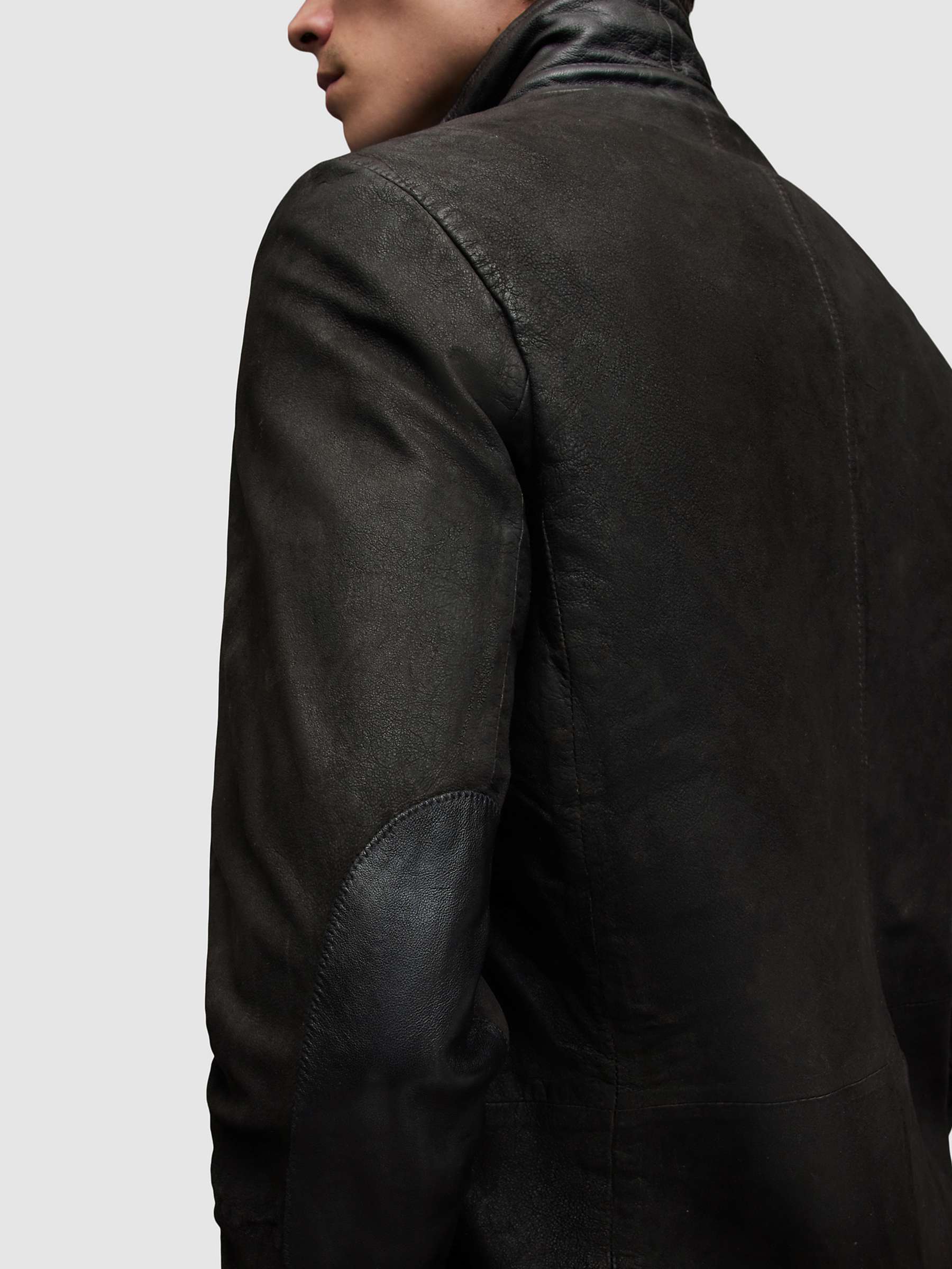 Buy AllSaints Survey Brushed Leather Blazer Online at johnlewis.com