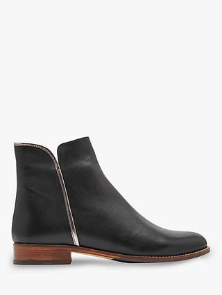 Joules Westminster Block Heel Ankle Boots, Black Leather