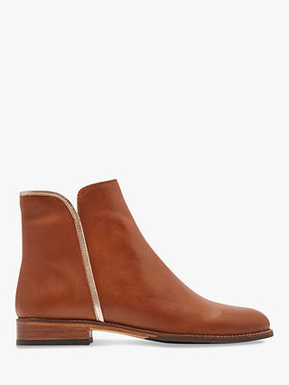 Joules Westminster Block Heel Ankle Boots, Tan Leather