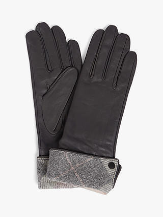 Barbour Lady Jane Leather Gloves, Grey Mix
