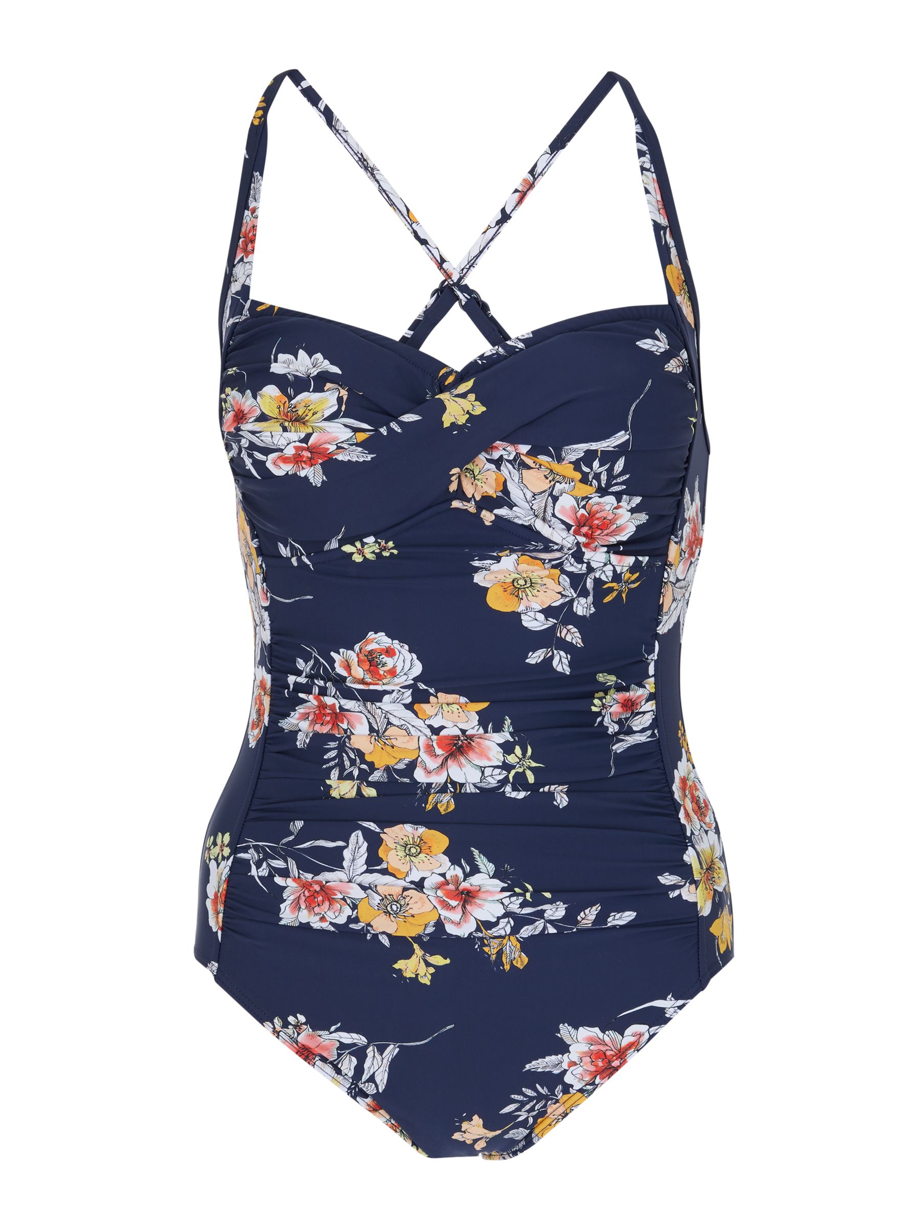 Seafolly Midsummer Floral Swimsuit, Blue/Multi at John Lewis & Partners