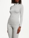 ANYDAY John Lewis & Partners Heat Generating Ribbed Roll Neck Thermal Top, Grey