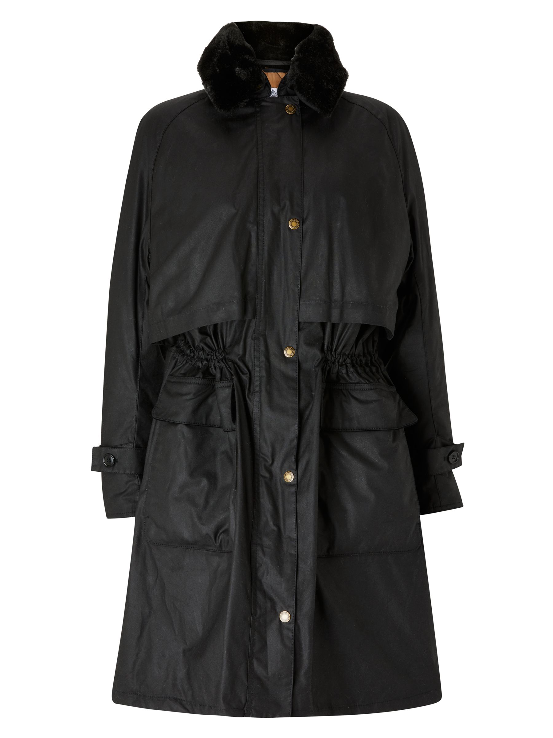 Barbour Floree Wax Coat, Black, 8