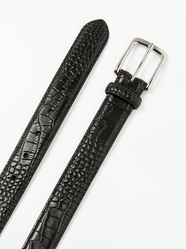 John Lewis Snake Skin Belt, Black