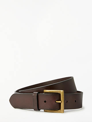 John Lewis & Partners Casual Leather Belt, Brown