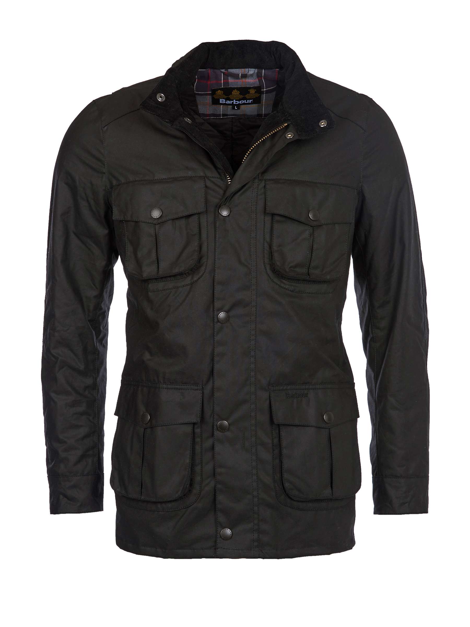 Barbour Corbridge Waxed Utility Jacket, Black at John Lewis & Partners