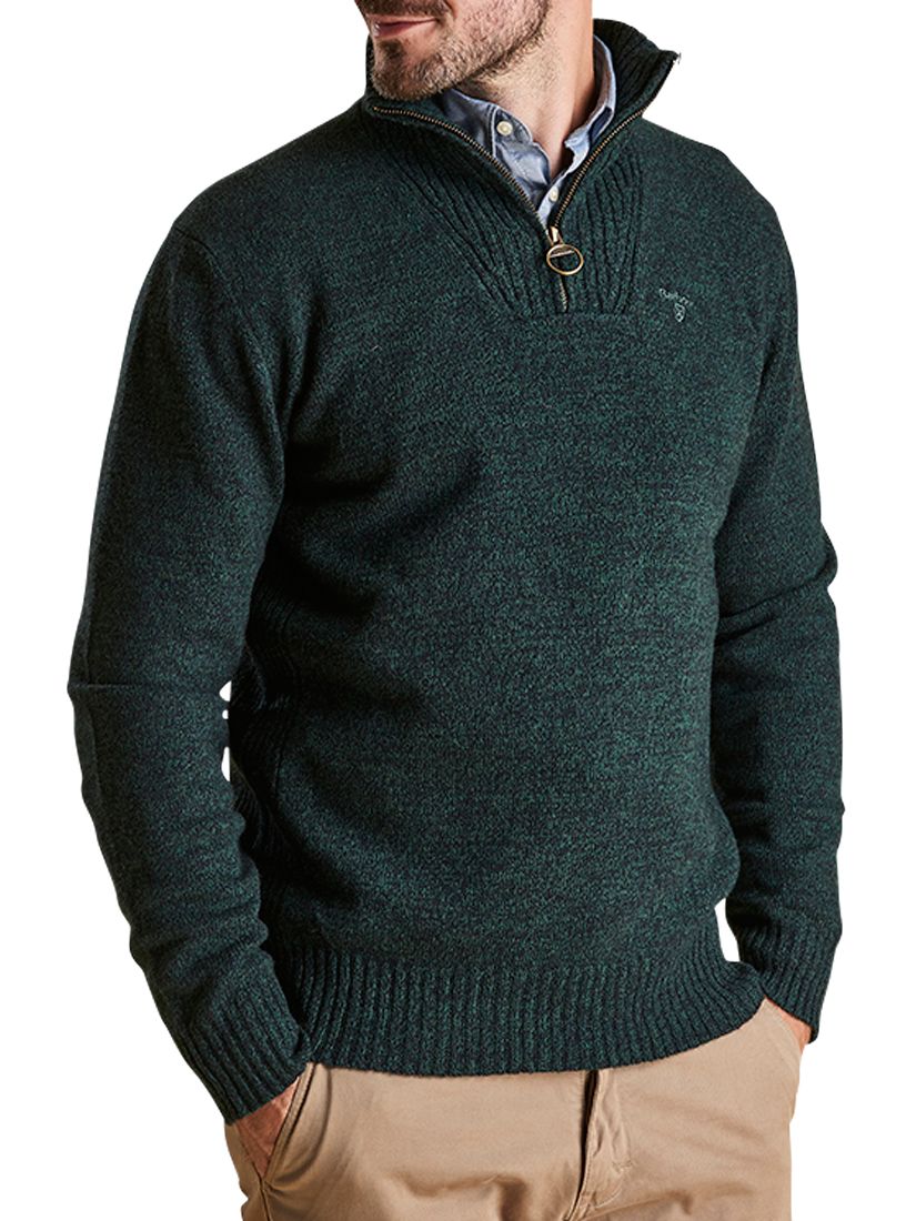 Barbour Essential Lambswool Half Zip Jumper at John Lewis & Partners