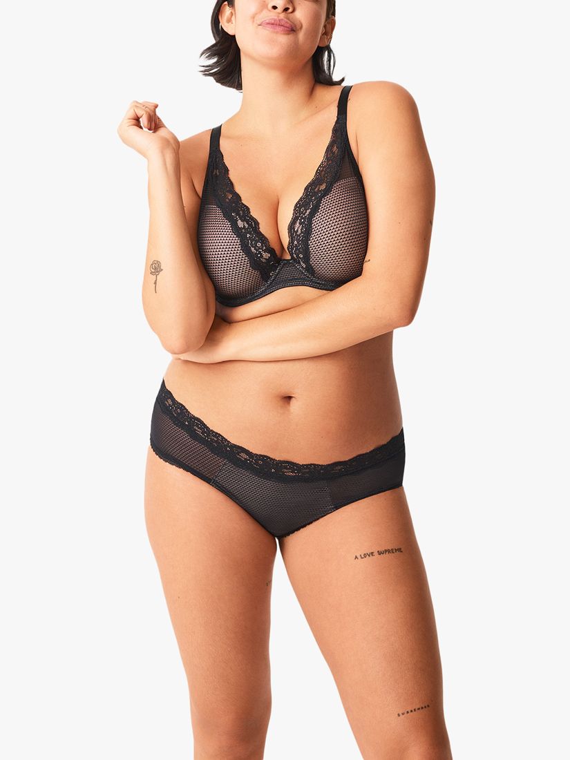 Passionata Brooklyn Plunge Bra, Black at John Lewis & Partners