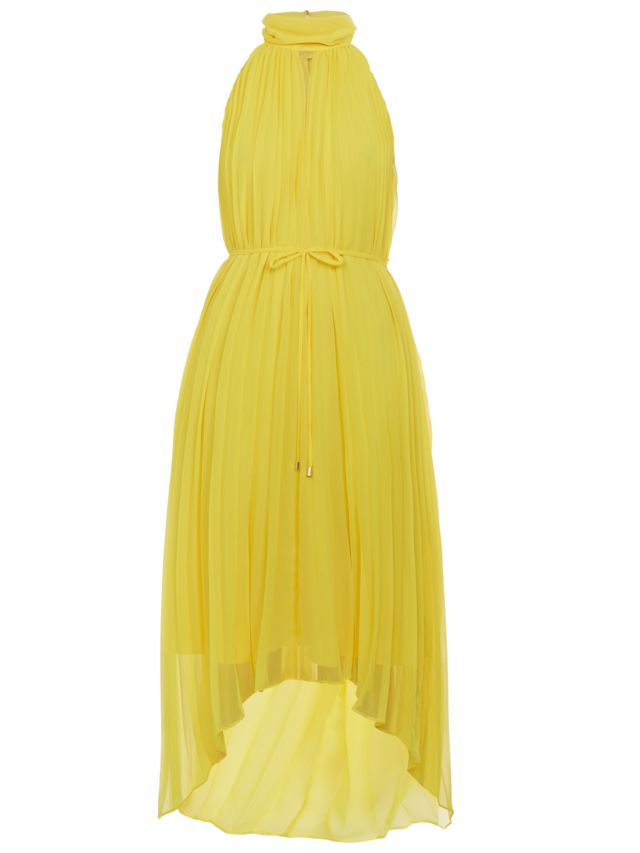 Ted Baker Nadette Pleated Collar Maxi Dress, Yellow, 0