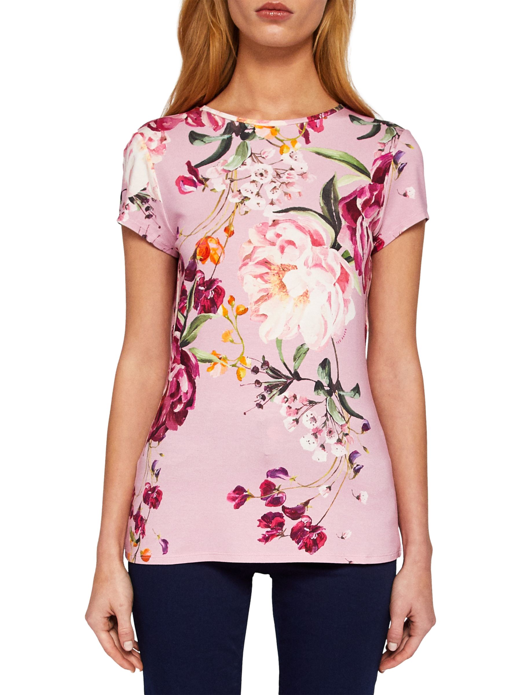 Ted Baker Evaai Serenity Print Fitted T-Shirt, Purple