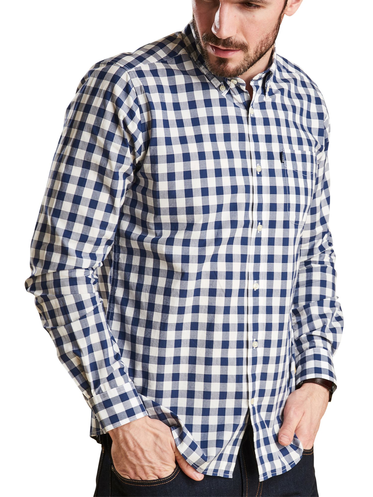 Barbour Endsleigh Gingham Shirt, Blue/White at John Lewis & Partners