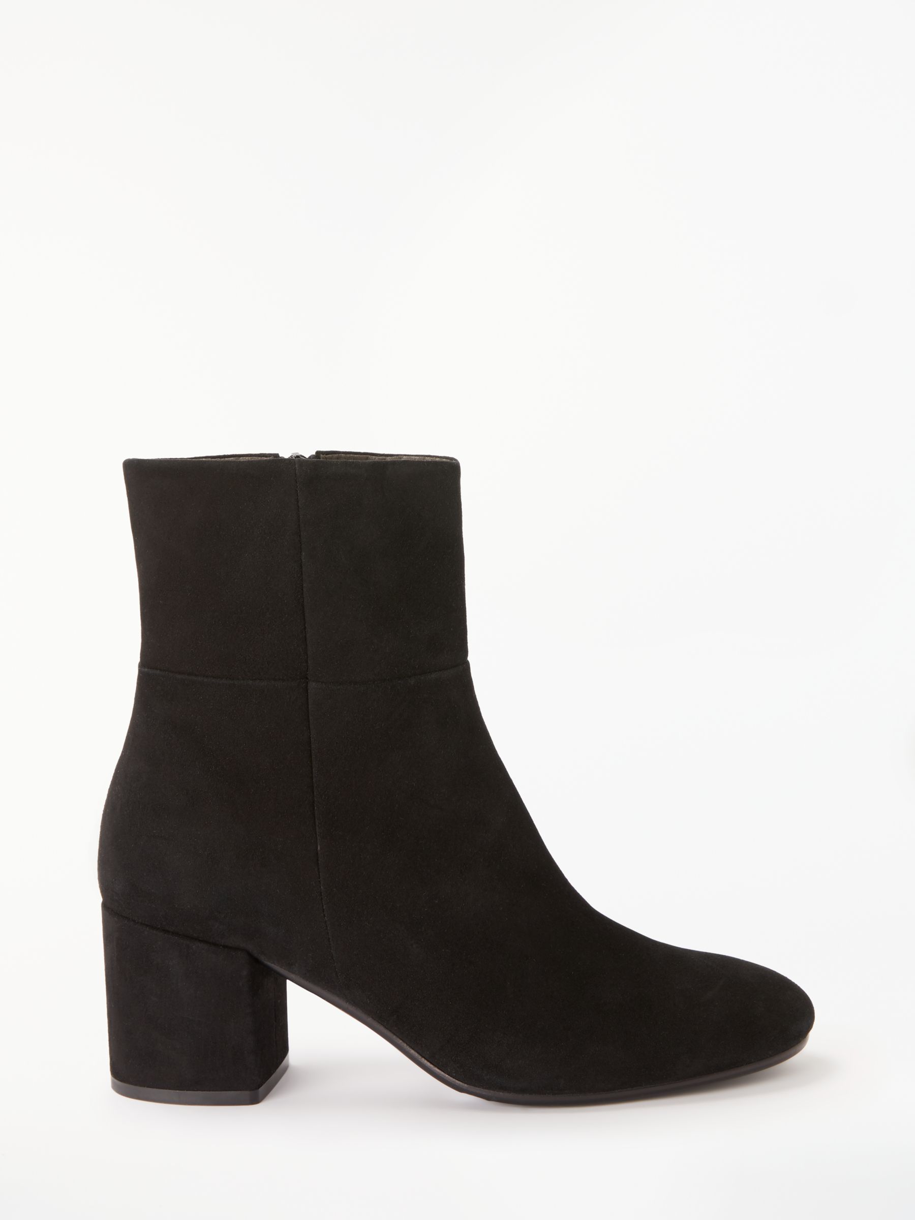 John Lewis & Partners Odessa High Cut Ankle Boots, Black Suede at John ...