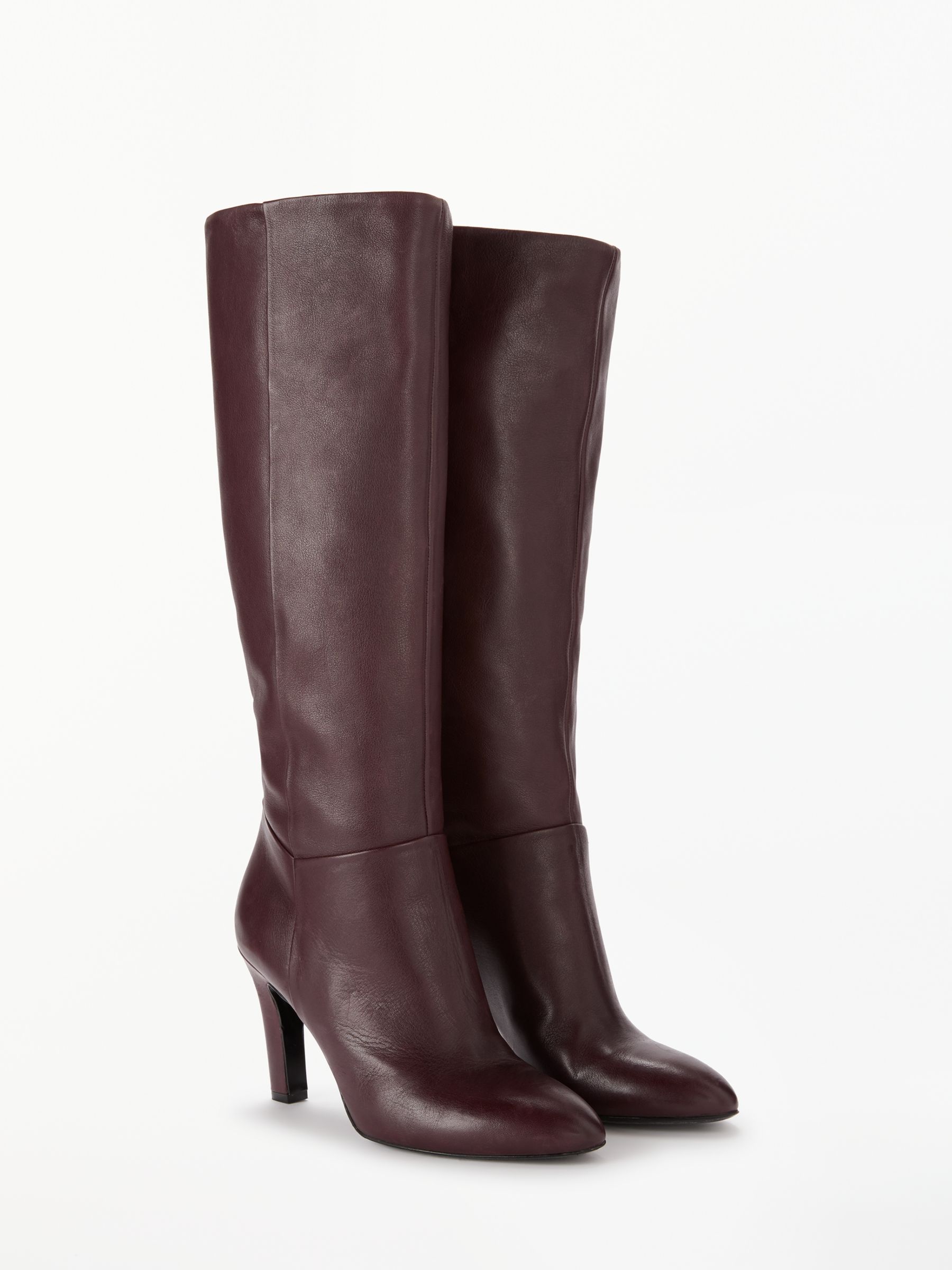 burgundy knee length boots