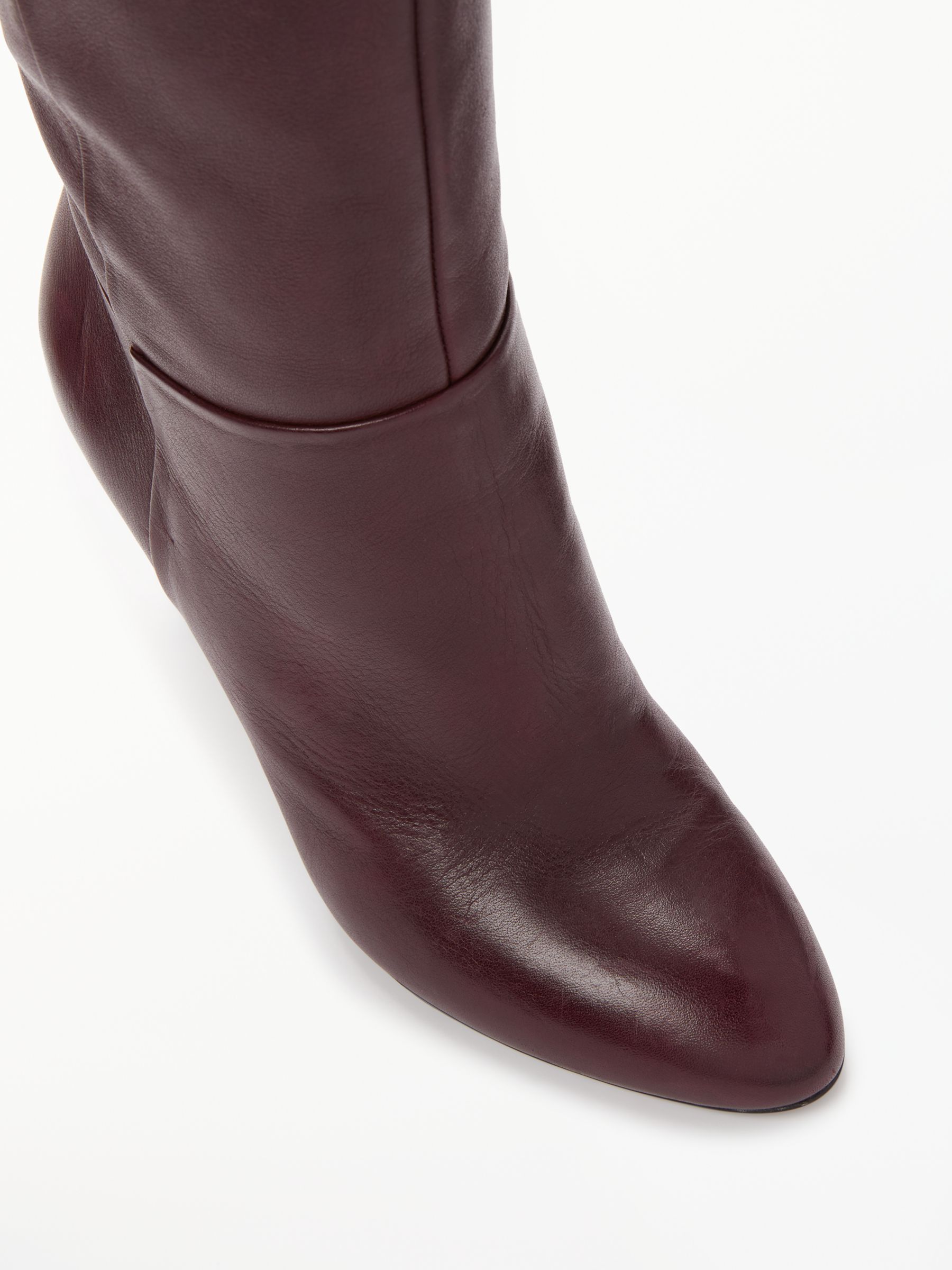 burgundy knee high boots uk