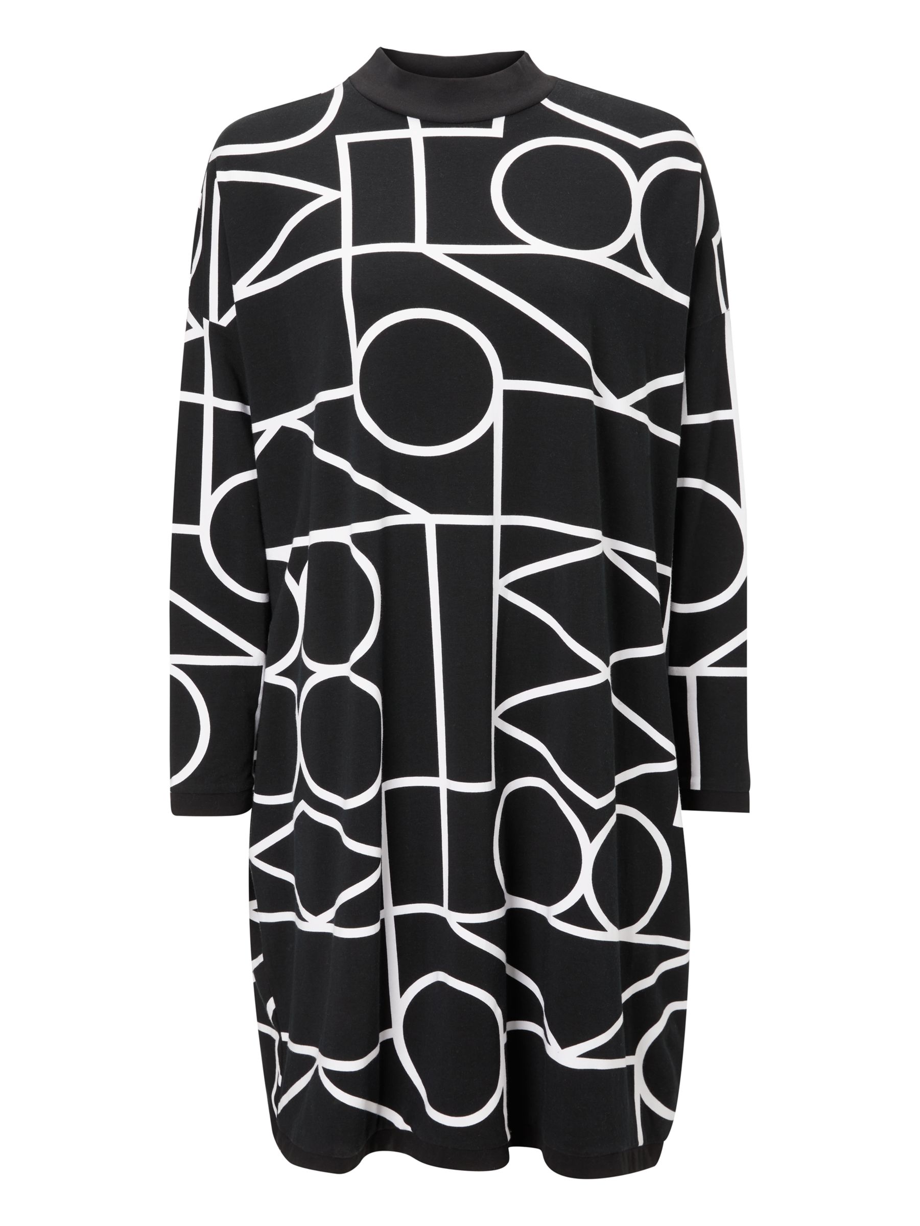 PATTERNITY + John Lewis Oversized Signature Outline Dress, Black/White