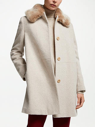John Lewis & Partners Detachable Fur Collar Coat