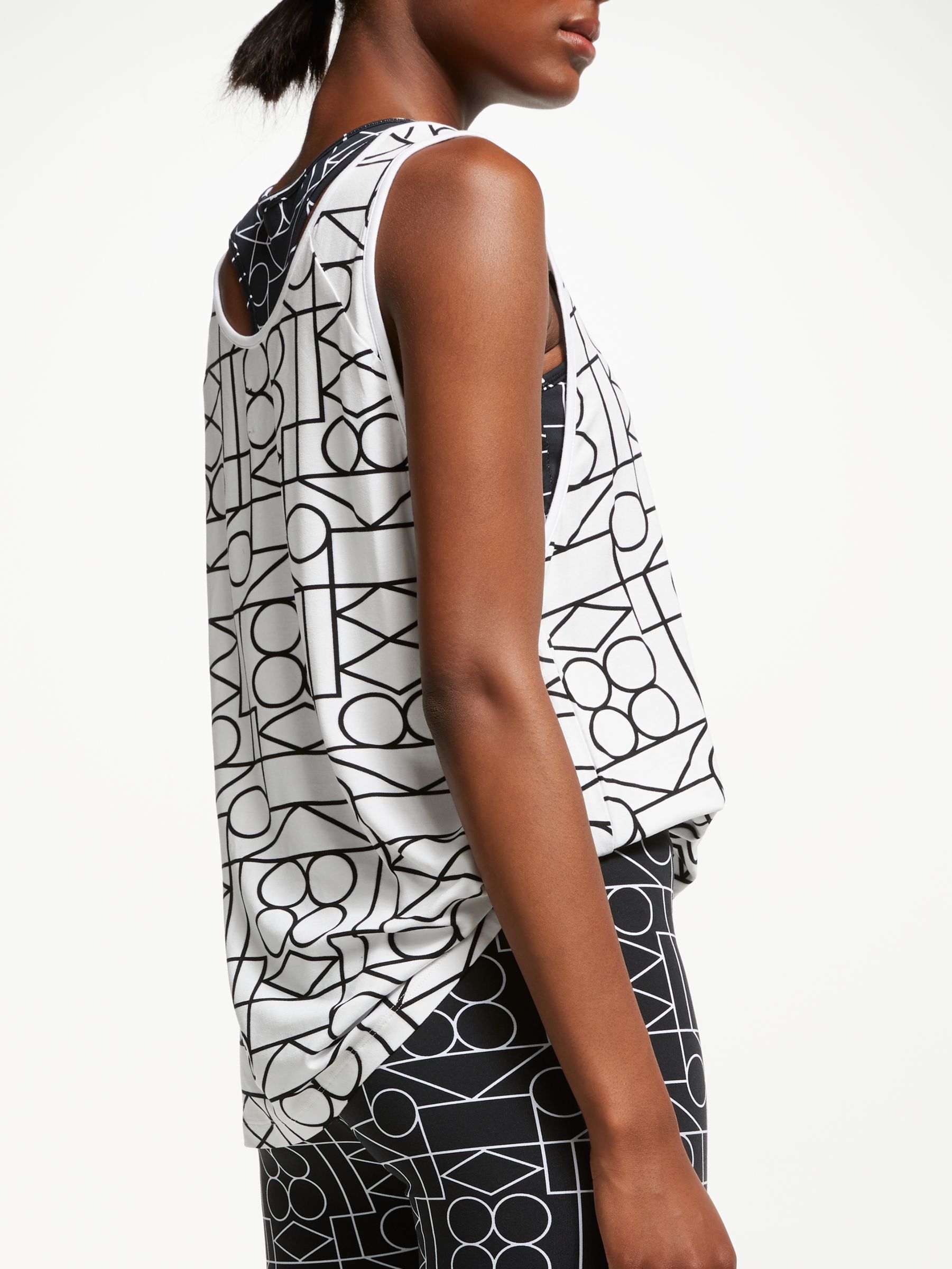 PATTERNITY + John Lewis Outline Signature Print Vest, White/Black at ...