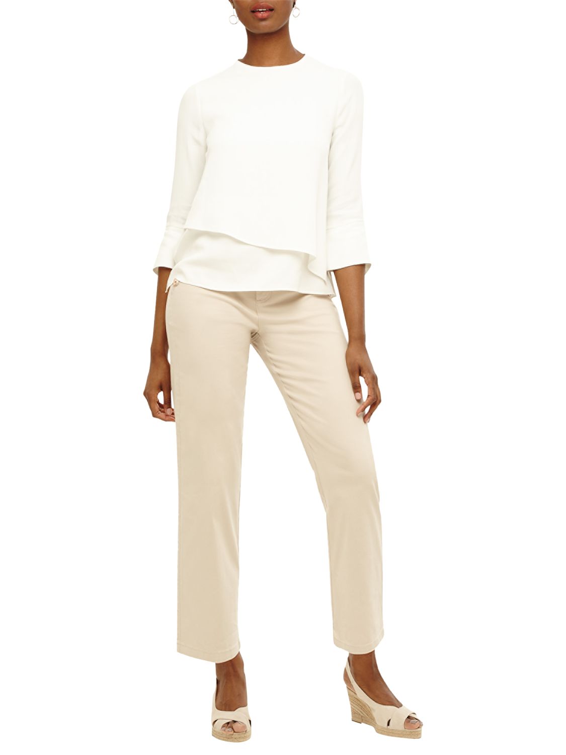 Phase Eight Madi Button Trousers, Stone