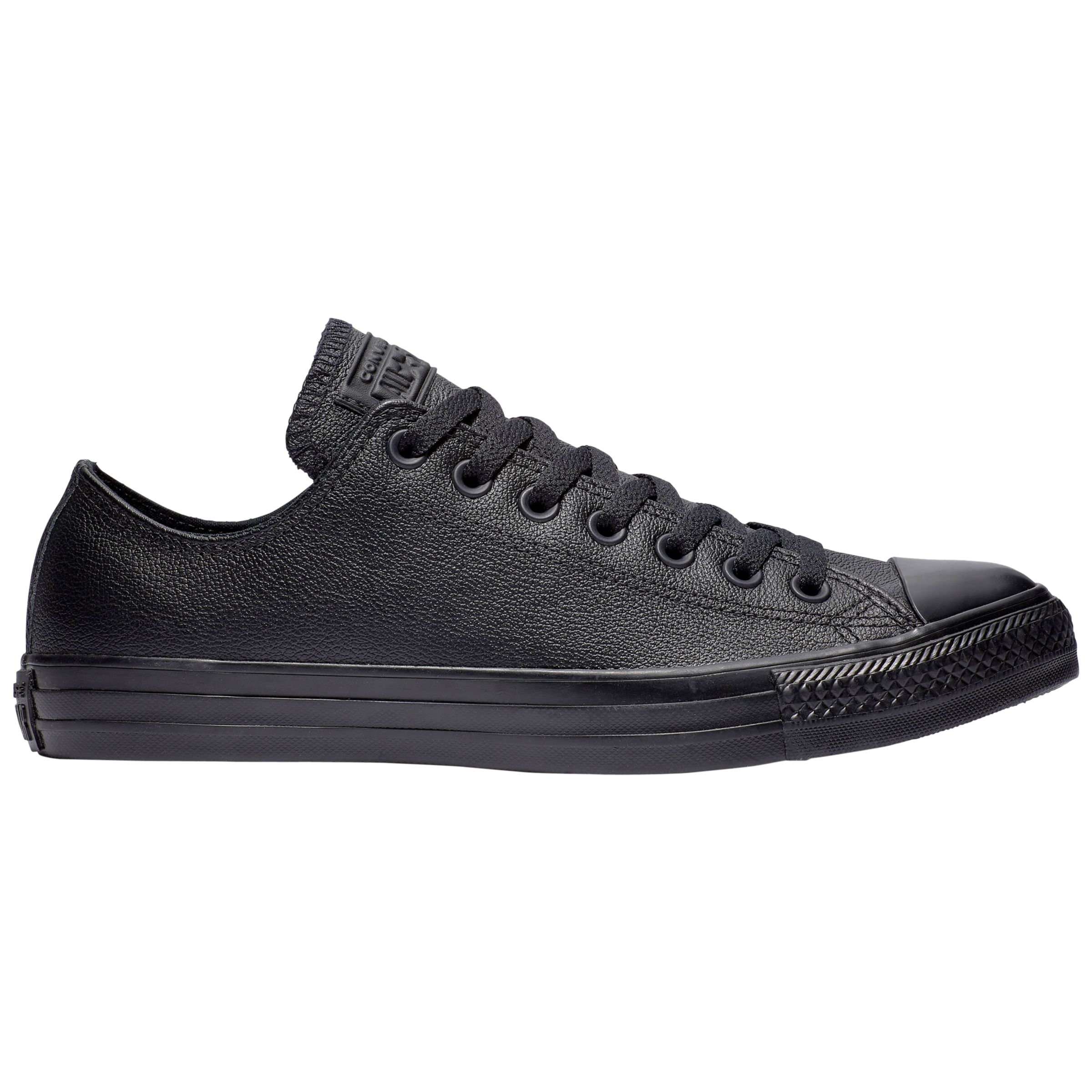 Converse All Star Leather Trainers, Black at John Lewis & Partners