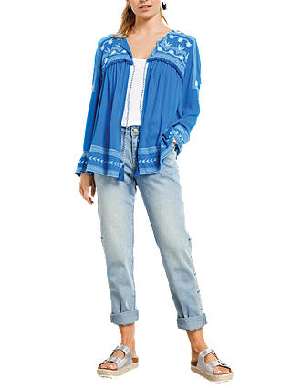 hush Greenwich Embroidered Jacket, Blue