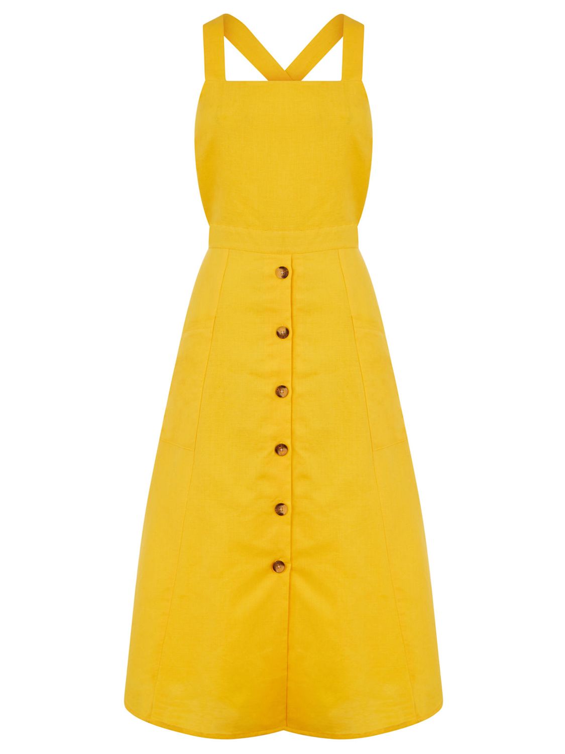 warehouse linen button through dress