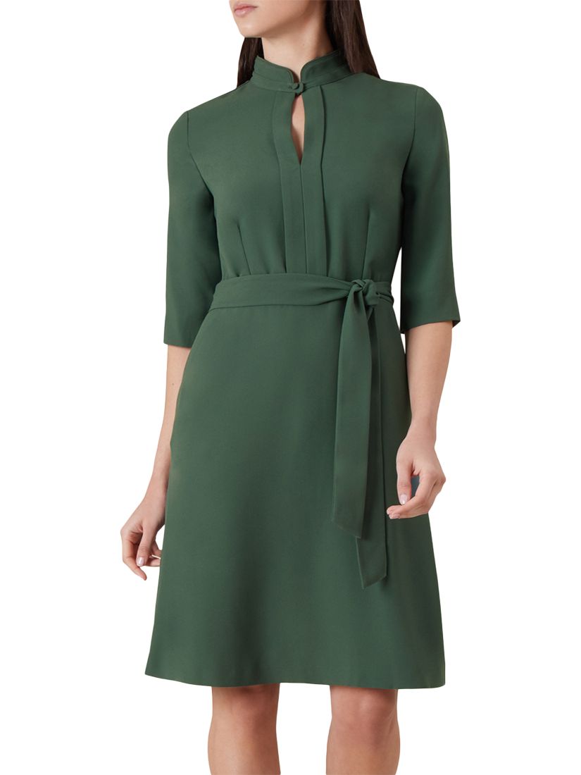 Hobbs Lois Shirt Dress, Mineral Green at John Lewis & Partners