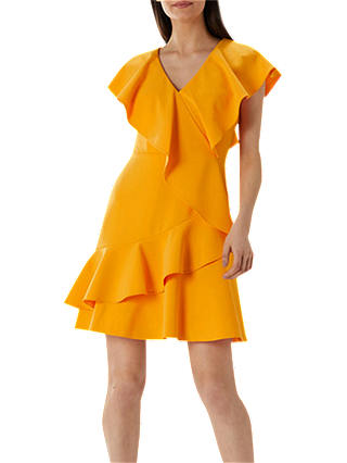 Coast Georgia Ruffle Dress, Tangerine