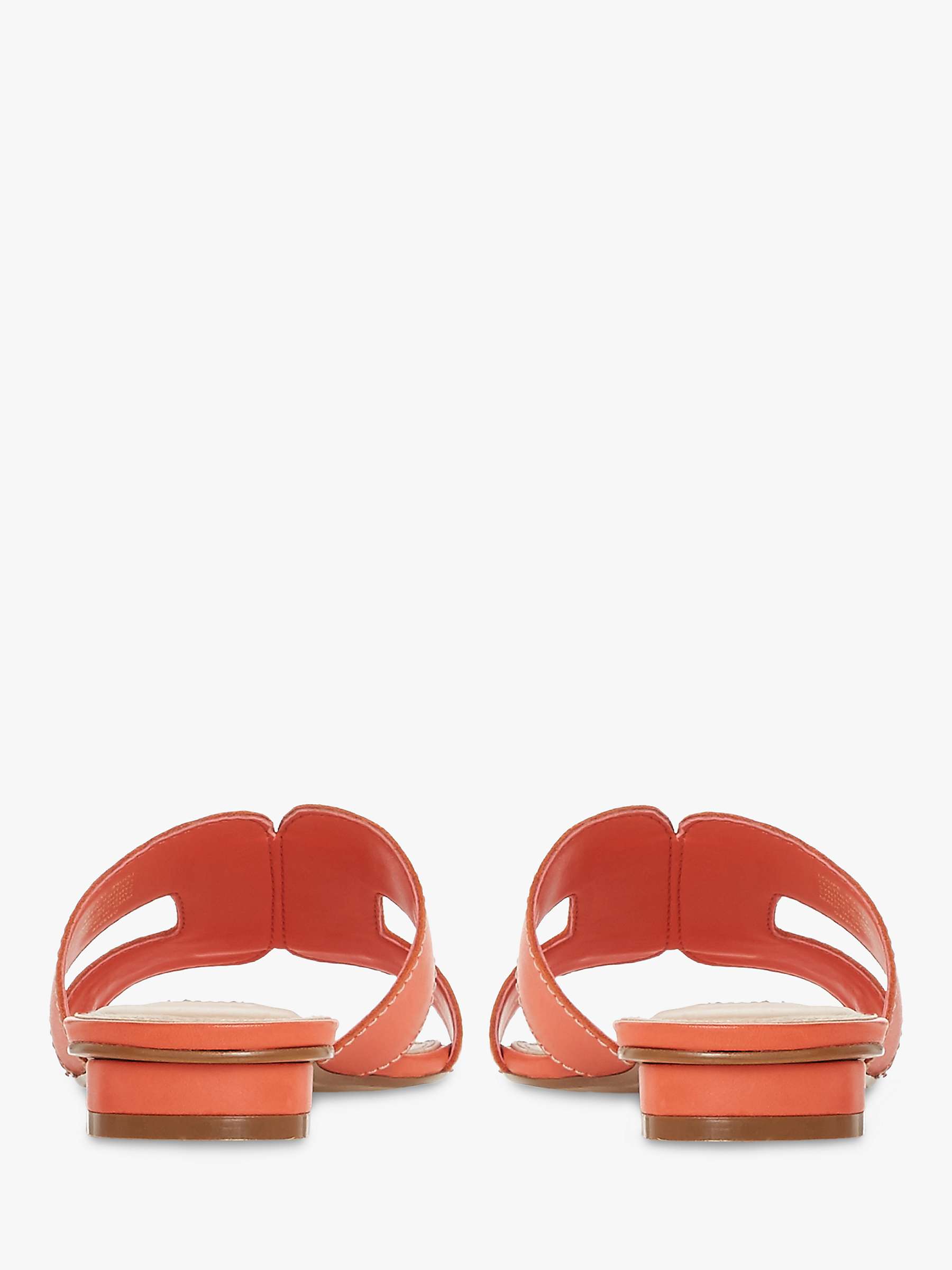 Buy Dune Loupe Leather Flat Slider Sandals, Orange Online at johnlewis.com