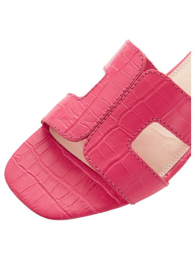 Dune Loupe Flat Slider Sandals Pink Reptile 3