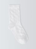 John Lewis & Partners Kids' Raised Heart Socks, Pack of 5, White