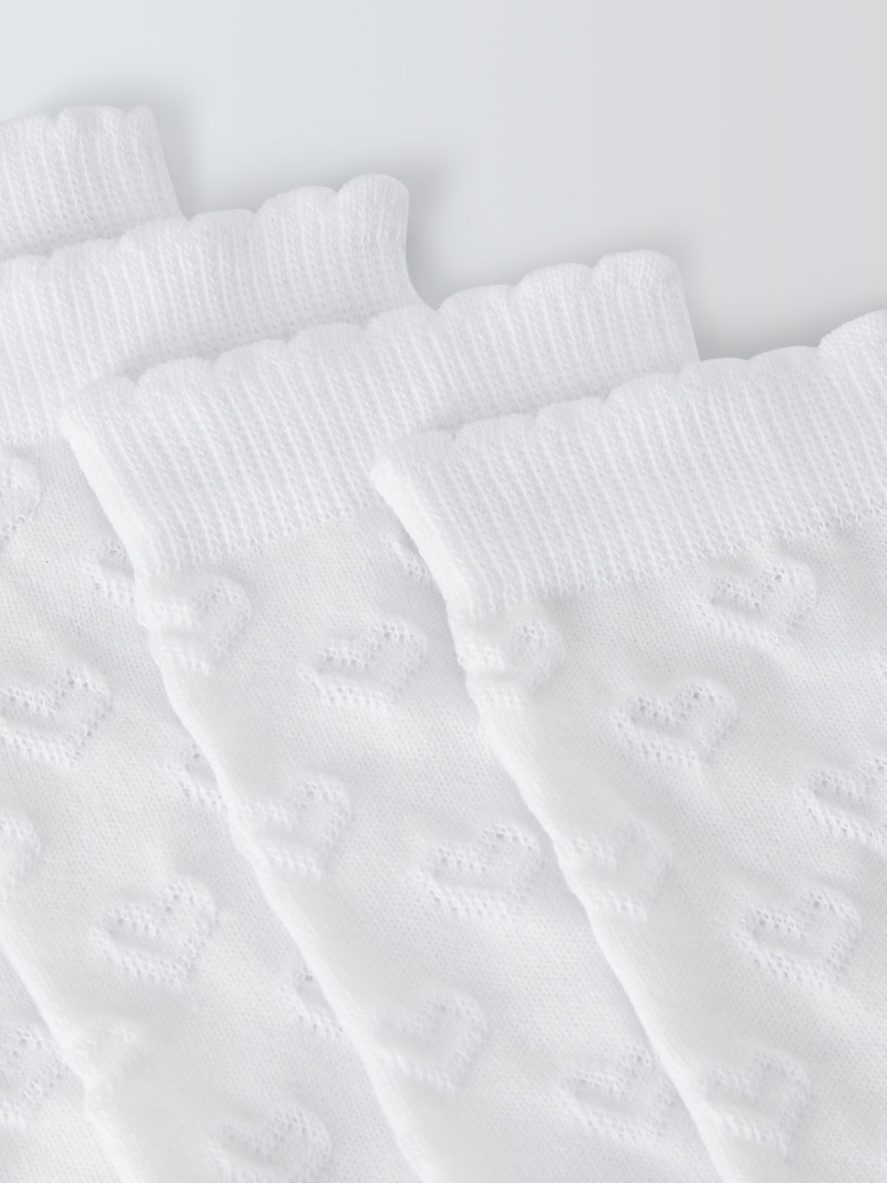 Buy John Lewis Kids' Raised Heart Socks, Pack of 5, White Online at johnlewis.com