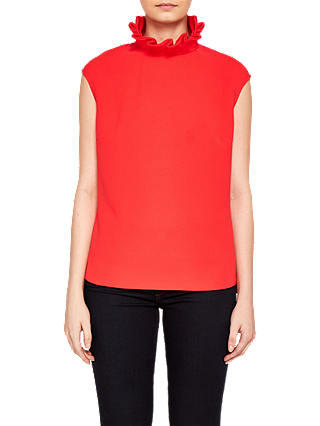 Ted Baker Rebela Ruffle High Neck Top, Red