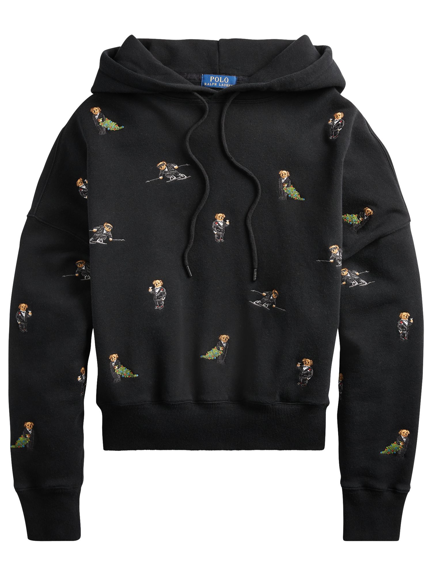 polo bear hoodie black