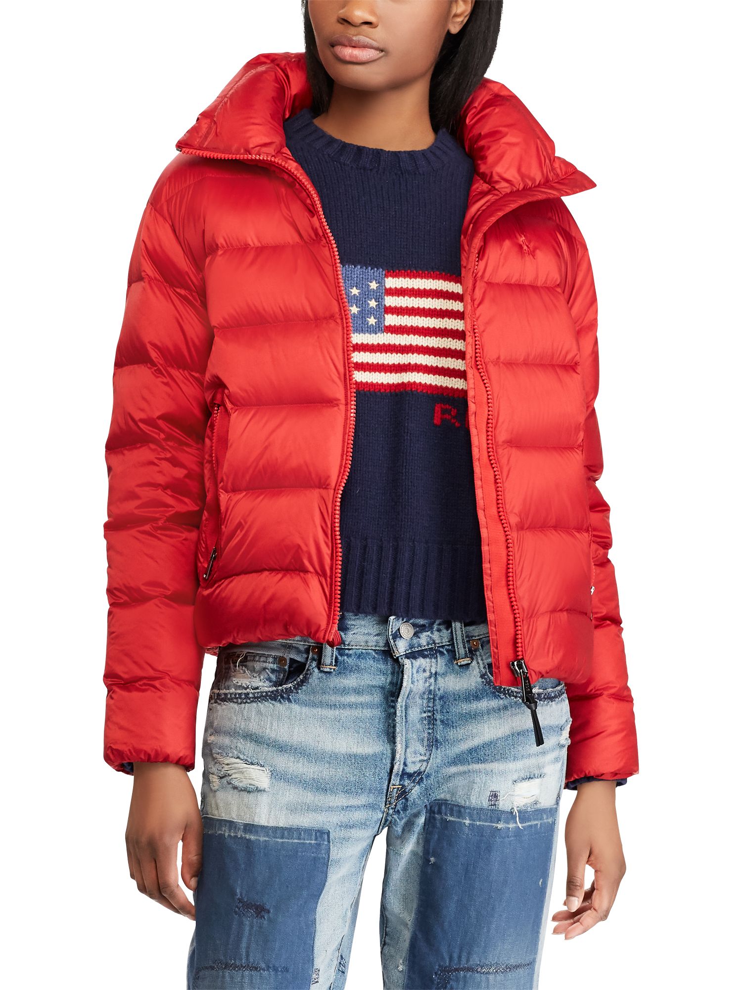 red polo jacket women's