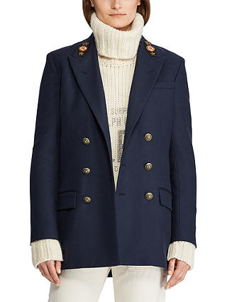 Polo Ralph Lauren Wool Twill Double-Breasted Blazer, Aviator Navy