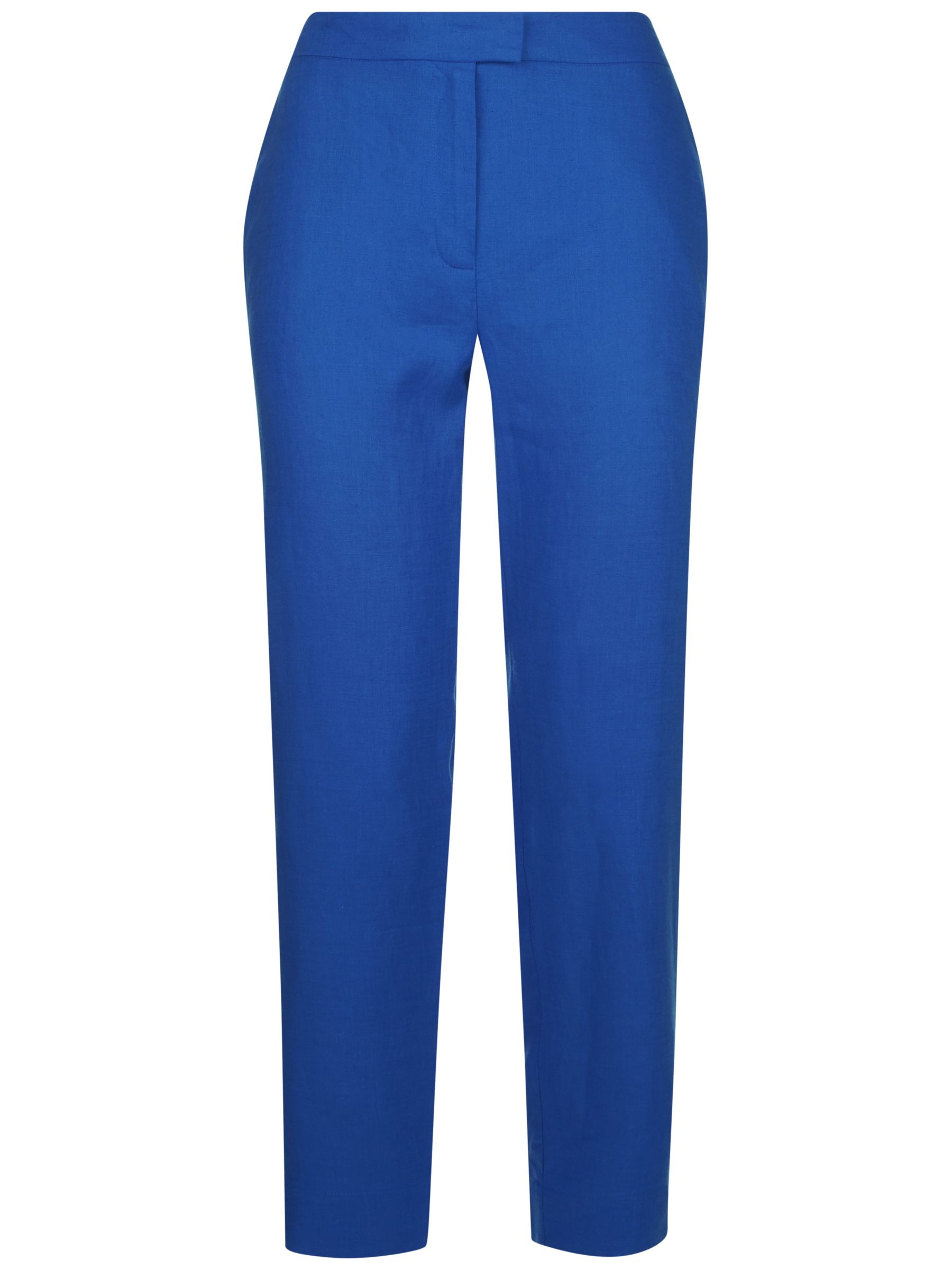 Jaeger 7/8 Linen Trousers, Blue at John Lewis & Partners