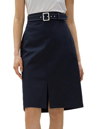 Jaeger Tailored Buckle Skirt, Navy