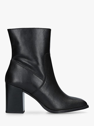 Carvela Shiraz Block Heeled Ankle Boots, Black Leather